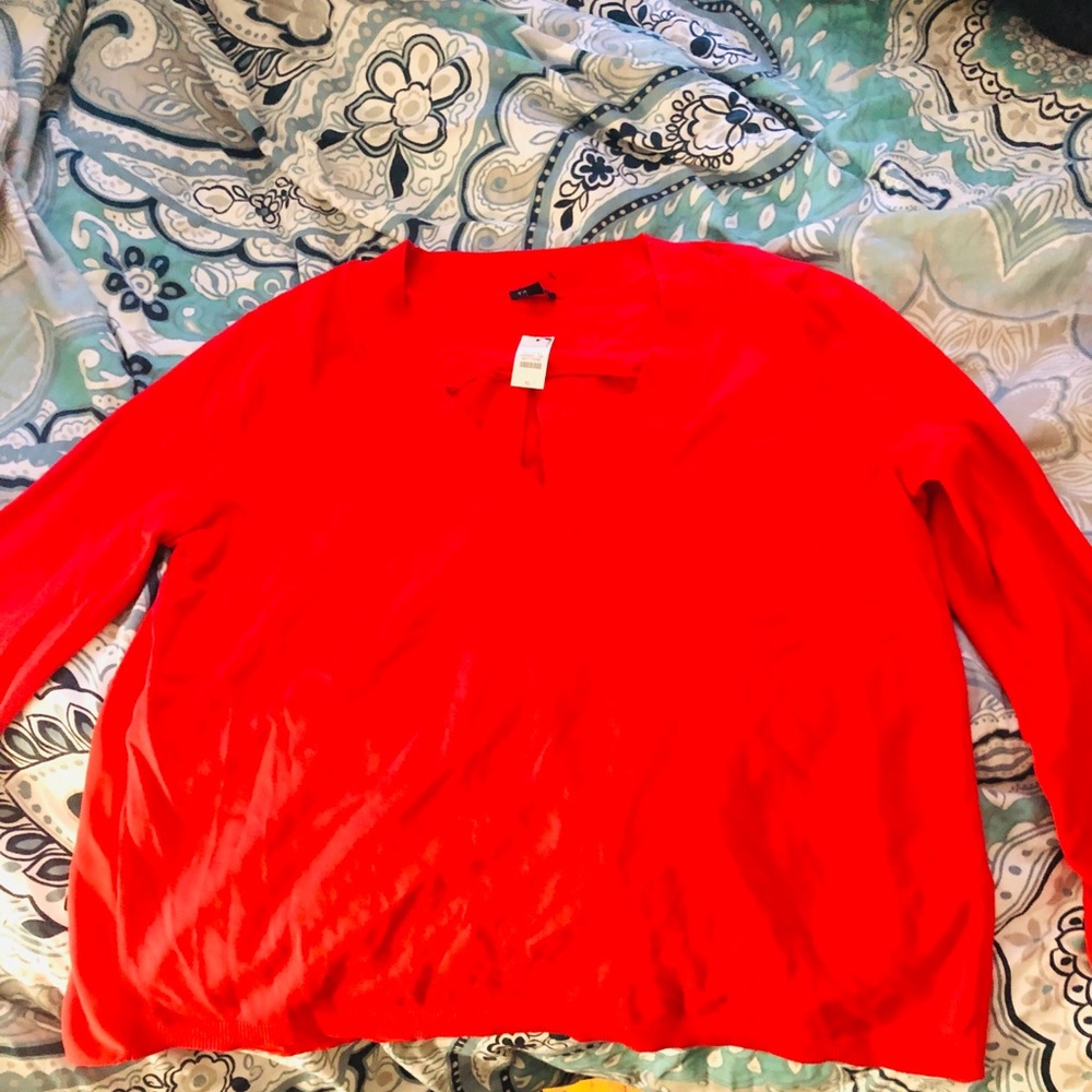 Talbots red V-neck top